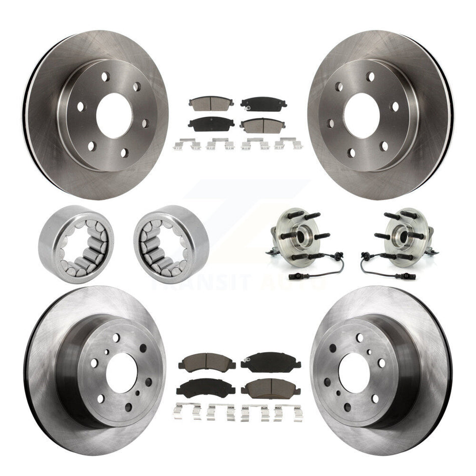 Front Rear Wheel Hub Bearing Disc Brake Rotor And Pad Shoe Kit (10Pc) For GMC Sierra 1500 KBB-119642