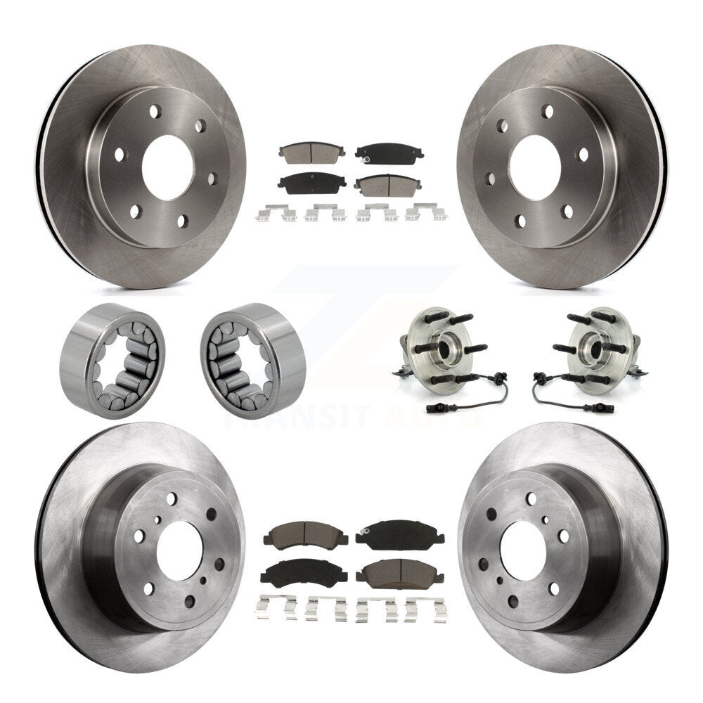 Front Rear Wheel Hub Bearing Disc Brake Rotor And Pad Shoe Kit (10Pc) For GMC Sierra 1500 KBB-119643