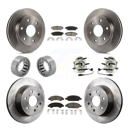 Front Rear Wheel Hub Bearing Disc Brake Rotor And Pad Shoe Kit (10Pc) For GMC Sierra 1500 KBB-119643
