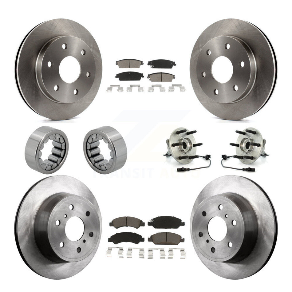 Front Rear Wheel Hub Bearing Disc Brake Rotor And Pad Shoe Kit (10Pc) For GMC Sierra 1500 KBB-119643