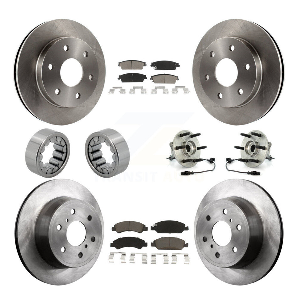 Front Rear Wheel Hub Bearing Disc Brake Rotor And Pad Shoe Kit (10Pc) For GMC Sierra 1500 KBB-119643