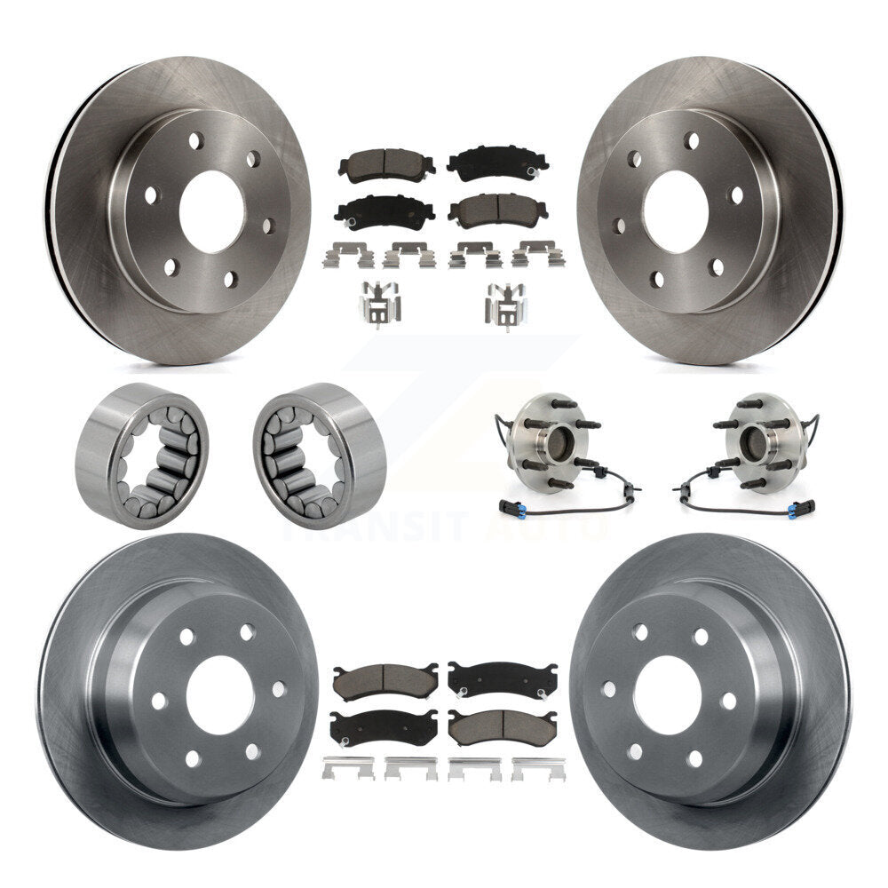 Front Rear Hub Bearing Brake Rotor Pad Shoe Kit (10Pc) For Chevrolet Astro GMC Safari RWD KBB-119651