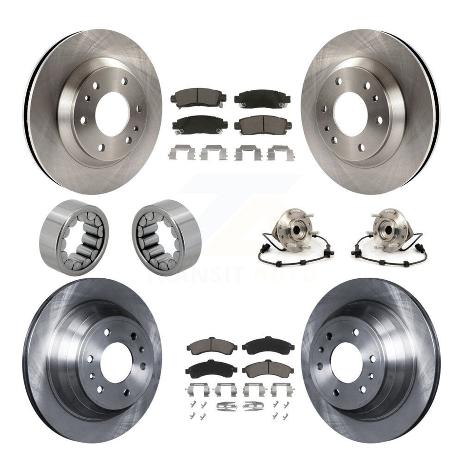 Front Rear Hub Bearing Brake Rotor Pad Shoe Kit (10Pc) For GMC Envoy Chevrolet Oldsmobile KBB-119668