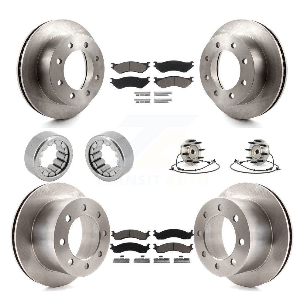 Front Rear Wheel Hub Bearing Disc Brake Rotor And Pads Shoe Kit (10Pc) For Dodge Ram 2500 KBB-119679