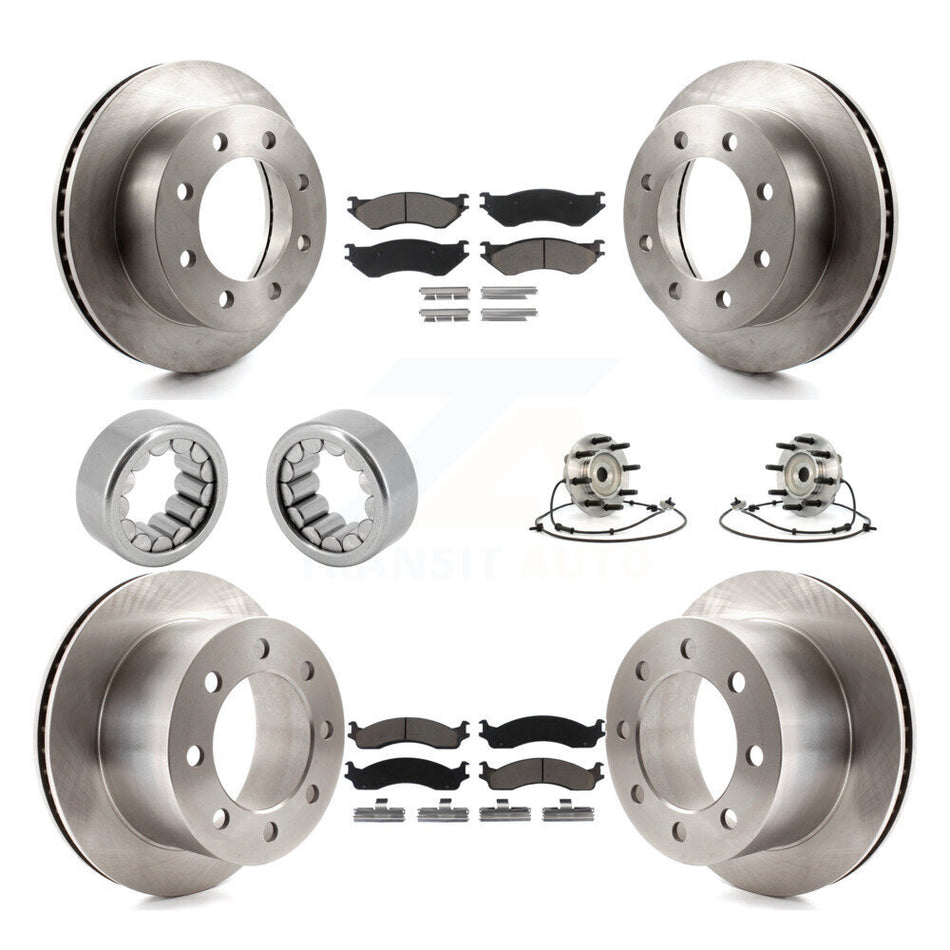 Front Rear Wheel Hub Bearing Disc Brake Rotor And Pads Shoe Kit (10Pc) For Dodge Ram 2500 KBB-119679