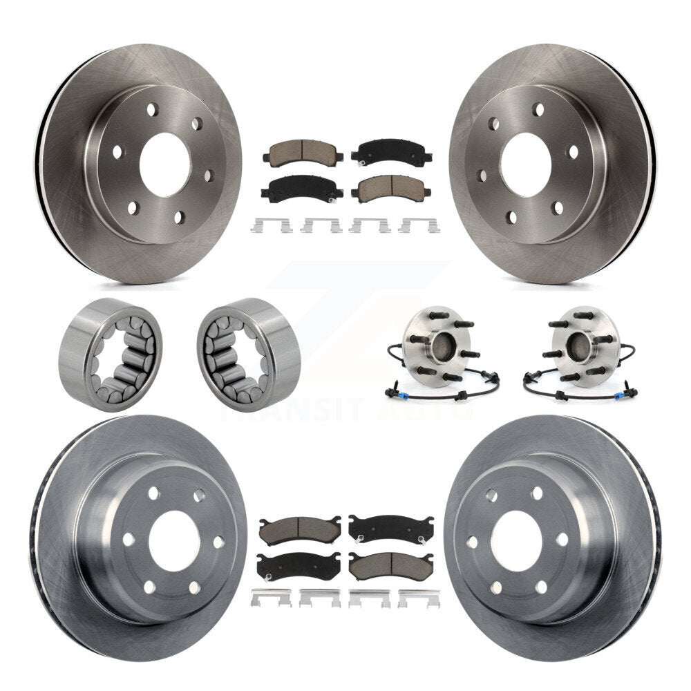 Front Rear Hub Bearing Brake Rotor & Pad Shoe Kit (10Pc) For Chevrolet Avalanche 1500 GMC KBB-119685