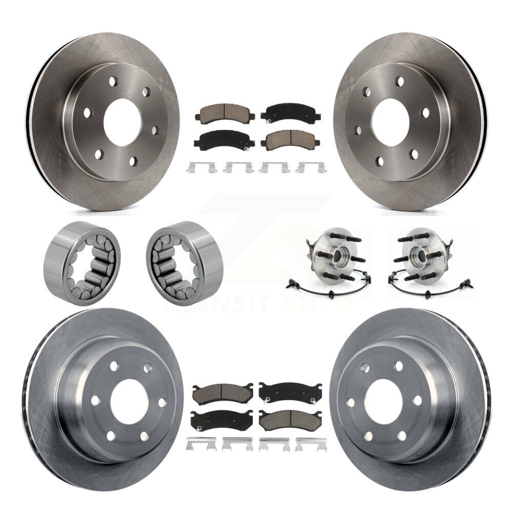 Front Rear Hub Bearing Brake Rotor Pad Shoe Kit (10Pc) For Chevrolet Express 1500 GMC AWD KBB-119686