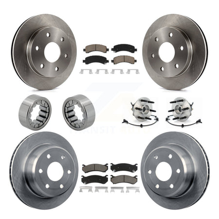 Front Rear Hub Bearing Brake Rotor Pad Shoe Kit (10Pc) For Chevrolet Express 1500 GMC AWD KBB-119686