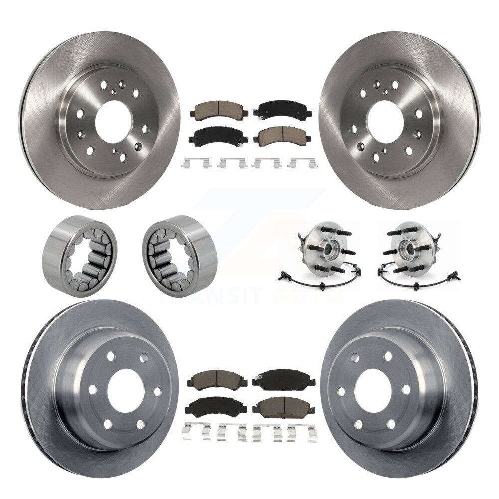 Front Rear Hub Bearing Brake Rotor Pad Shoe Kit (10Pc) For Chevrolet Express 1500 GMC AWD KBB-119687