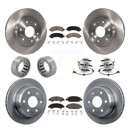 Front Rear Hub Bearing Brake Rotor Pad Shoe Kit (10Pc) For Chevrolet Express 1500 GMC AWD KBB-119687