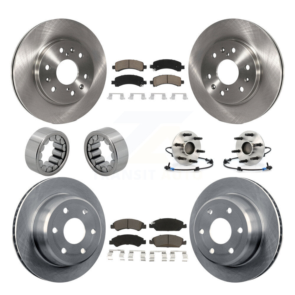 Front Rear Hub Bearing Brake Rotor Pad Shoe Kit (10Pc) For Chevrolet Express 1500 GMC RWD KBB-119688