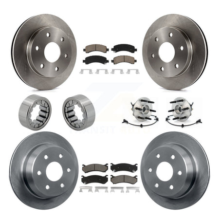 Front Rear Hub Bearing Brake Rotor & Pad Shoe Kit (10Pc) For Chevrolet Avalanche 1500 4WD KBB-119691