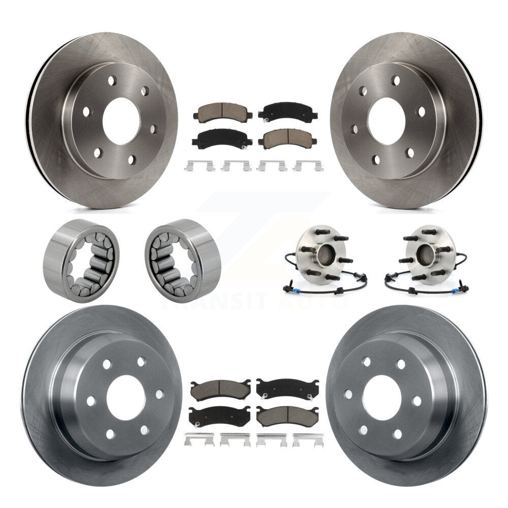 Front Rear Hub Bearing Brake Rotor & Pad Shoe Kit (10Pc) For Chevrolet Avalanche 1500 RWD KBB-119692