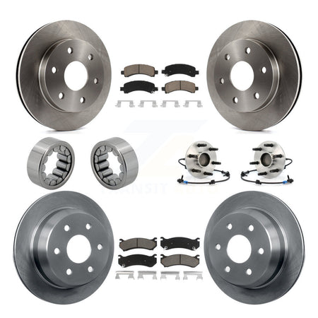 Front Rear Hub Bearing Brake Rotor & Pad Shoe Kit (10Pc) For Chevrolet Avalanche 1500 RWD KBB-119692