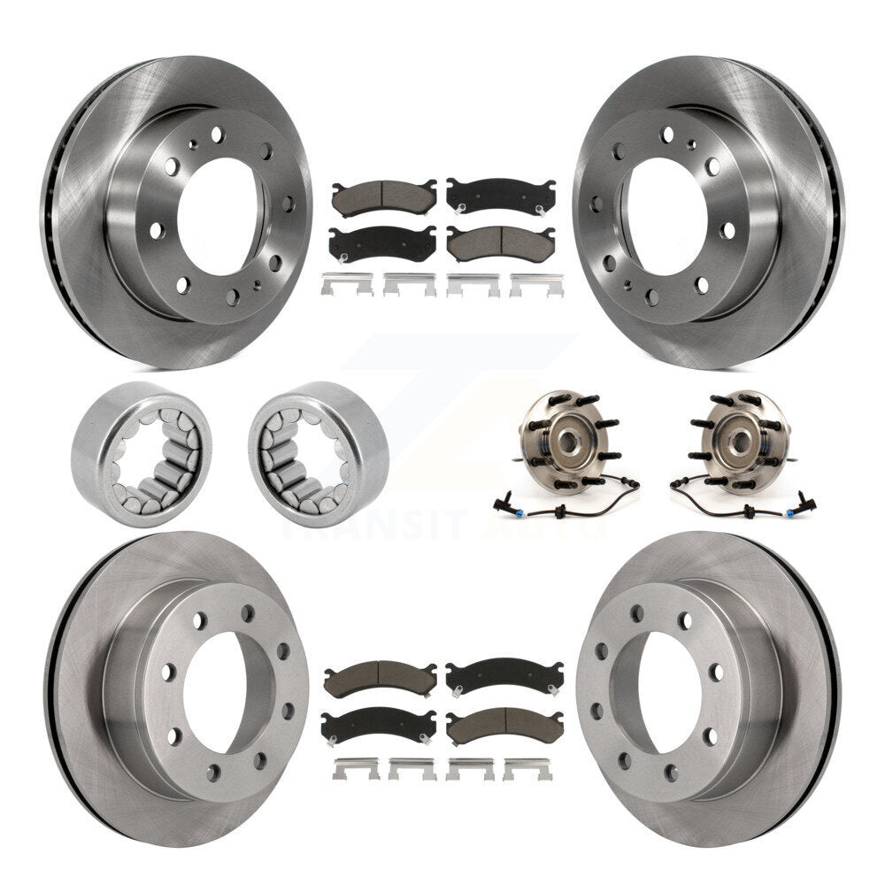 Front Rear Hub Bearing Brake Rotor Pad Shoe Kit (10Pc) For Chevrolet Silverado 2500 HD XL KBB-119704