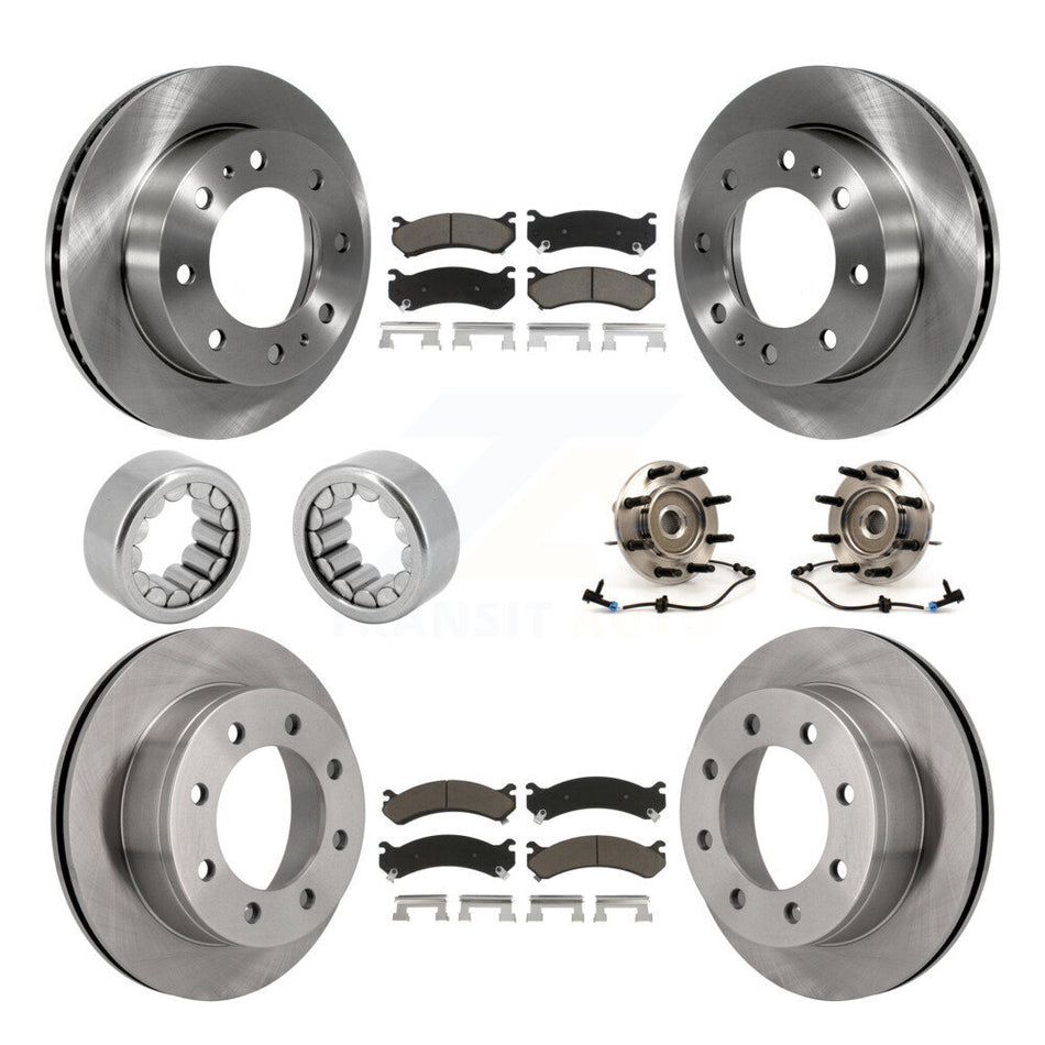 Front Rear Hub Bearing Brake Rotor Pad Shoe Kit (10Pc) For Chevrolet Silverado 2500 HD XL KBB-119704