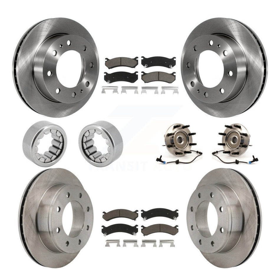 Front Rear Hub Bearing Brake Rotor & Pad Shoe Kit (10Pc) For Hummer H2 Chevrolet Suburban KBB-119705