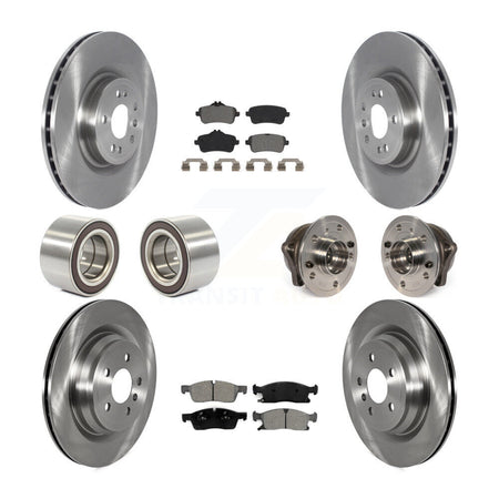 Front Rear Hub Bearing Disc Brake Rotor And Pads Shoe Kit (10Pc) For Mercedes-Benz GLE400 KBB-119790