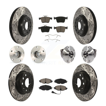 Front Rear Hub Bearing Coated Brake Rotor And Pad Kit (10Pc) For Audi A3 Sportback e-tron KBB-119984