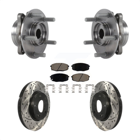 Front Hub Bearing Drill Slot Brake Rotor Pads Kit For Kia Forte Hyundai Elantra GT Forte5 KBB-120371