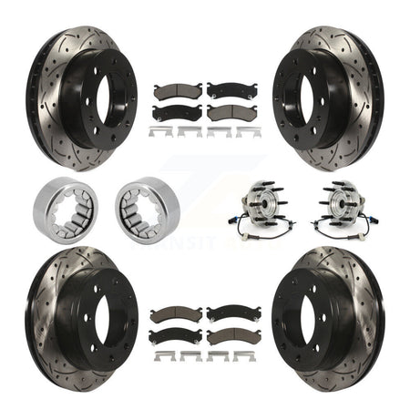 Front Rear Hub Bearings Coated Disc Brake Rotors And Pads Shoes Kit (10Pc) For Hummer H2 KBB-120432
