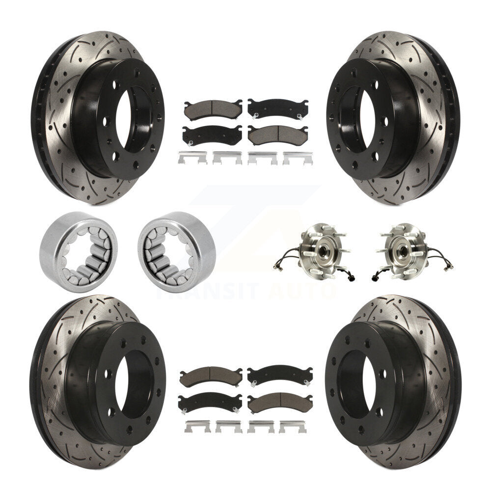 Front Rear Hub Bearing Coat Brake Rotor Pads Shoe Kit (10Pc) For Chevrolet Silverado 2500 KBB-120434