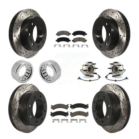 Front Rear Hub Bearing Coated Brake Rotor Pads Shoe Kit (10Pc) For Chevrolet Express 2500 KBB-120446