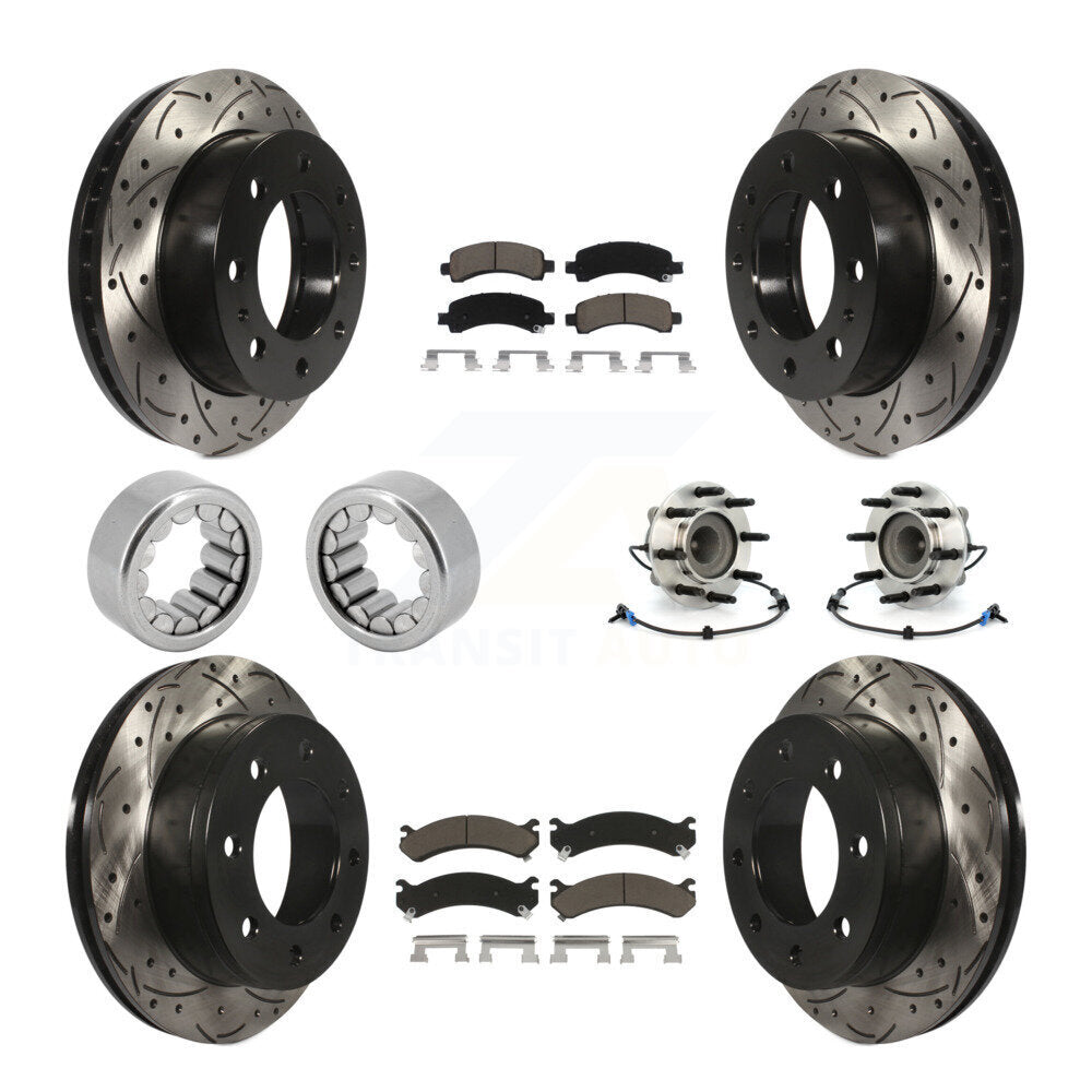 Front Rear Hub Bearing Coat Brake Rotor Pad Shoe Kit (10Pc) For GMC Savana 2500 Chevrolet KBB-120447