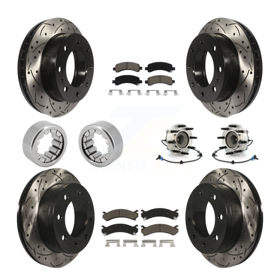 Front Rear Hub Bearing Coat Brake Rotor Pad Shoe Kit (10Pc) For GMC Savana 2500 Chevrolet KBB-120447