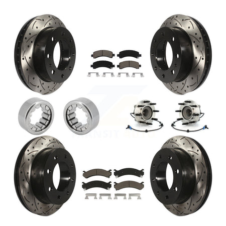 Front Rear Hub Bearing Coated Brake Rotor Pads Shoe Kit (10Pc) For Chevrolet Express 2500 KBB-120448