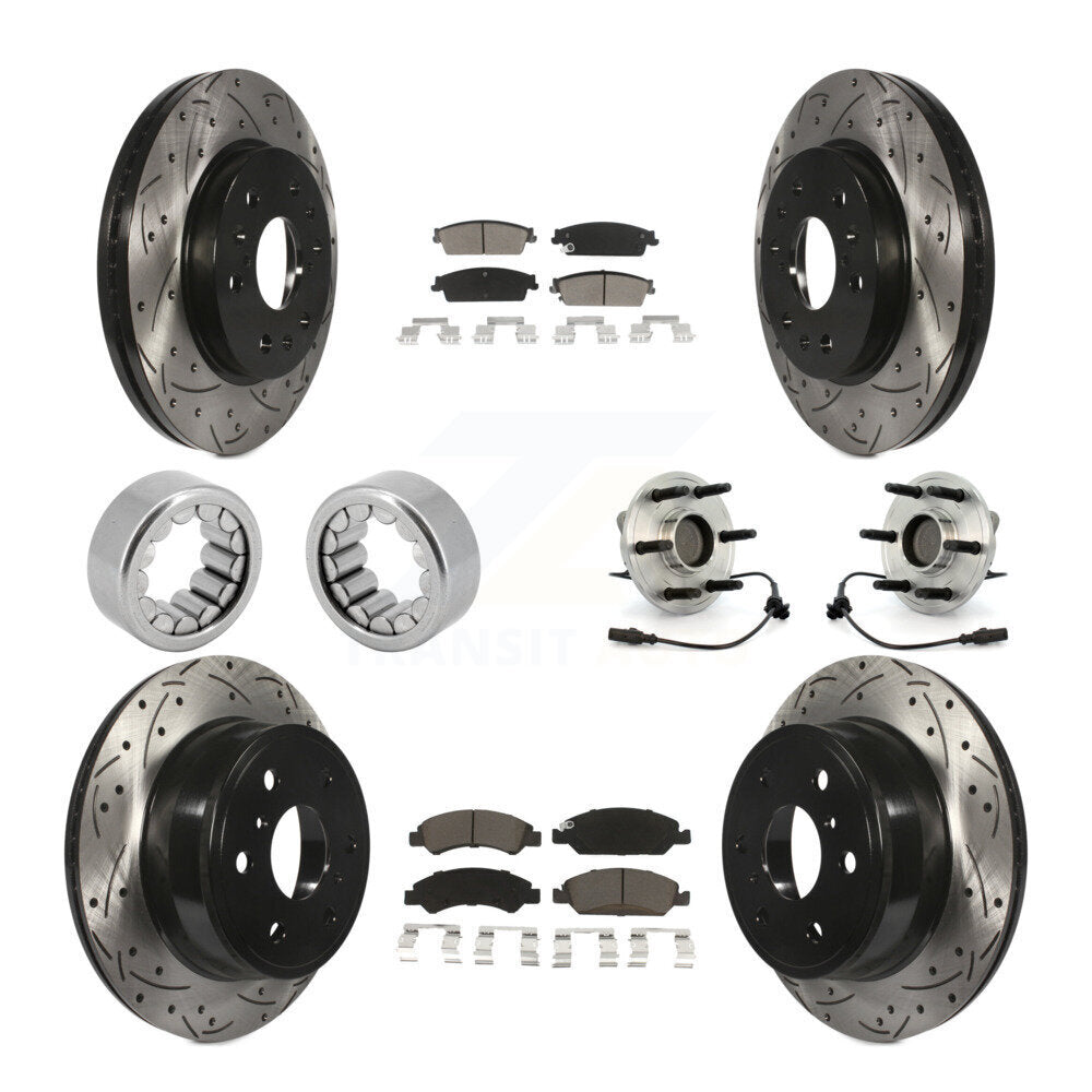 Front Rear Hub Bearing Coat Brake Rotor Pads Shoe Kit (10Pc) For Chevrolet Silverado 1500 KBB-120449