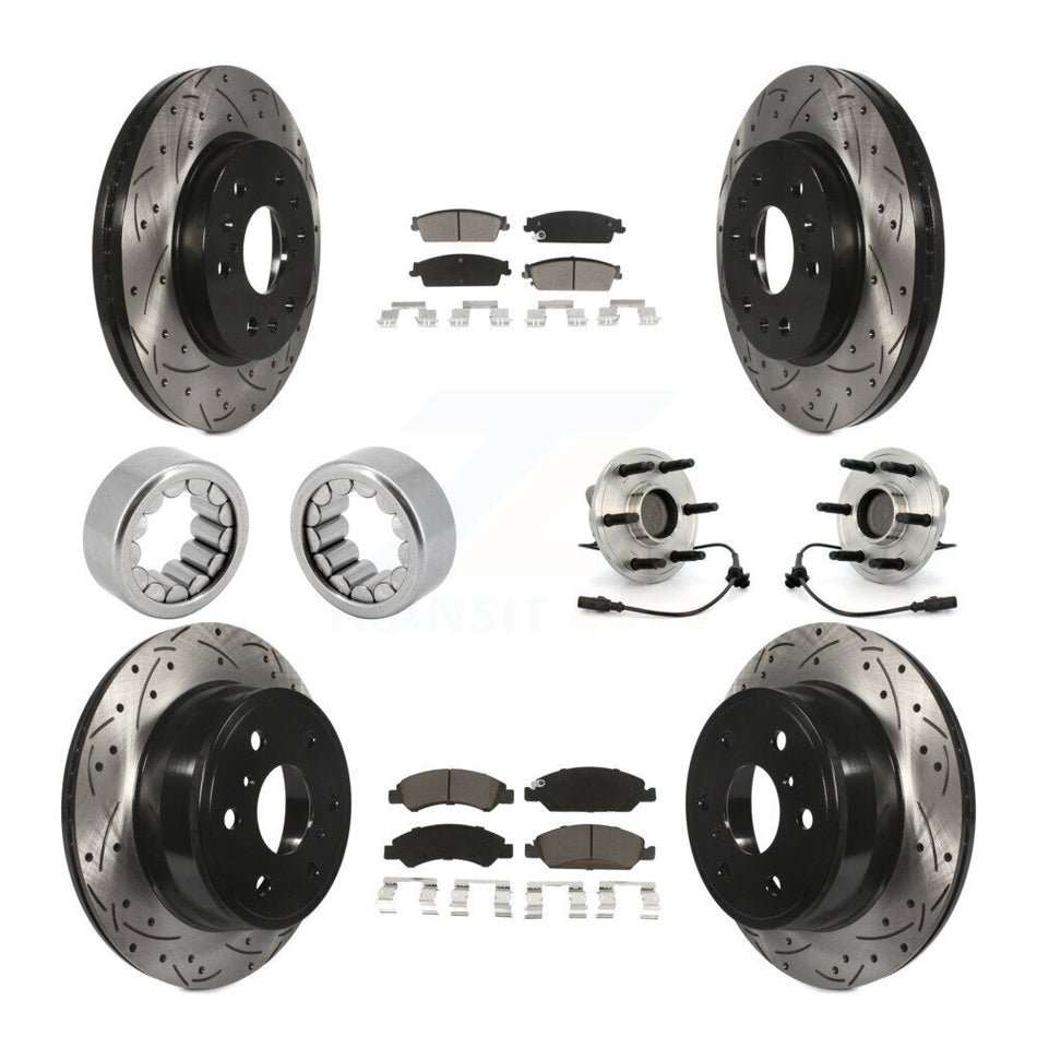 Front Rear Hub Bearing Coat Brake Rotor Pads Shoe Kit (10Pc) For Chevrolet Silverado 1500 KBB-120449