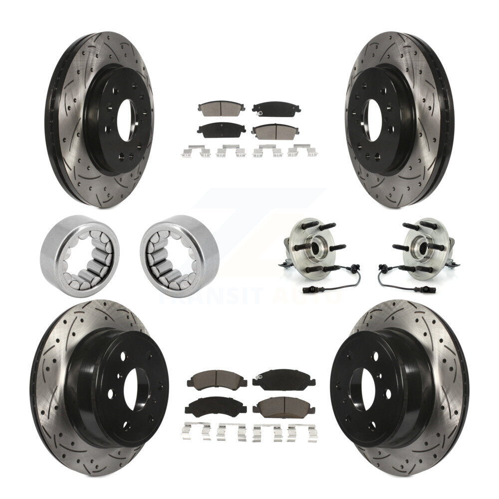 Front Rear Hub Bearing Coat Brake Rotor Pads Shoe Kit (10Pc) For Chevrolet Silverado 1500 KBB-120451