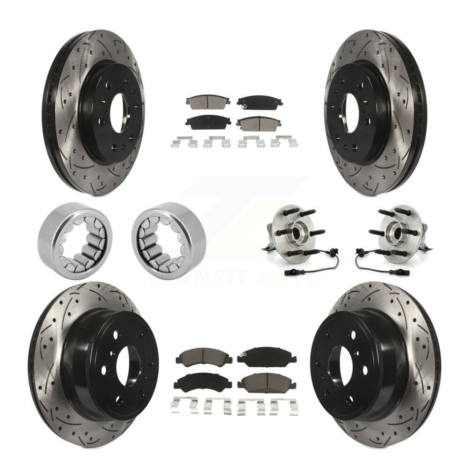 Front Rear Hub Bearing Coat Brake Rotor Pads Shoe Kit (10Pc) For Chevrolet Silverado 1500 KBB-120451