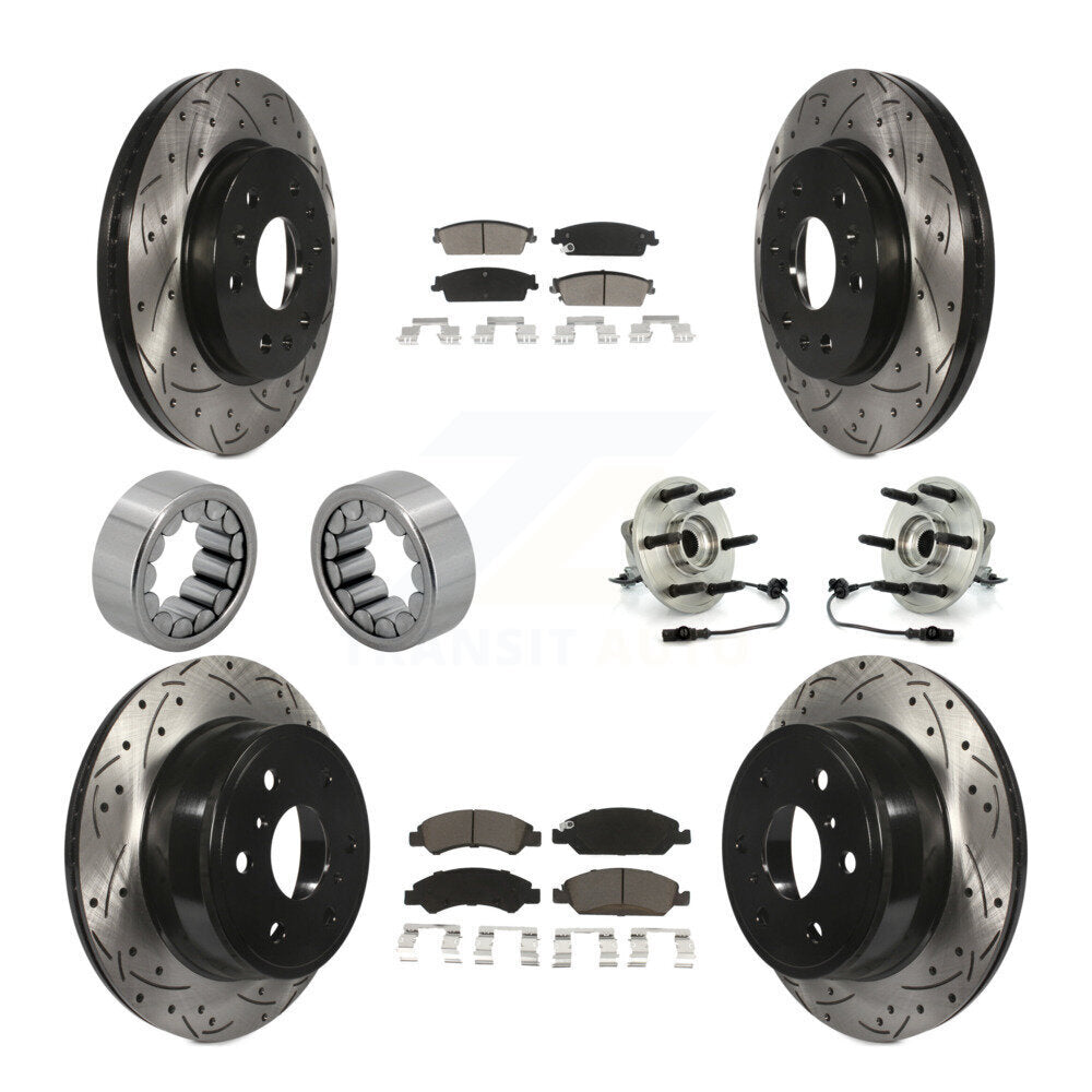 Front Rear Hub Bearing Coat Brake Rotor Pad Shoe Kit (10Pc) For Chevrolet GMC Sierra 1500 KBB-120452