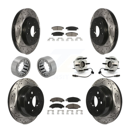Front Rear Hub Bearing Coated Brake Rotor Pad Shoe Kit (10Pc) For Chevrolet Avalanche GMC KBB-120453