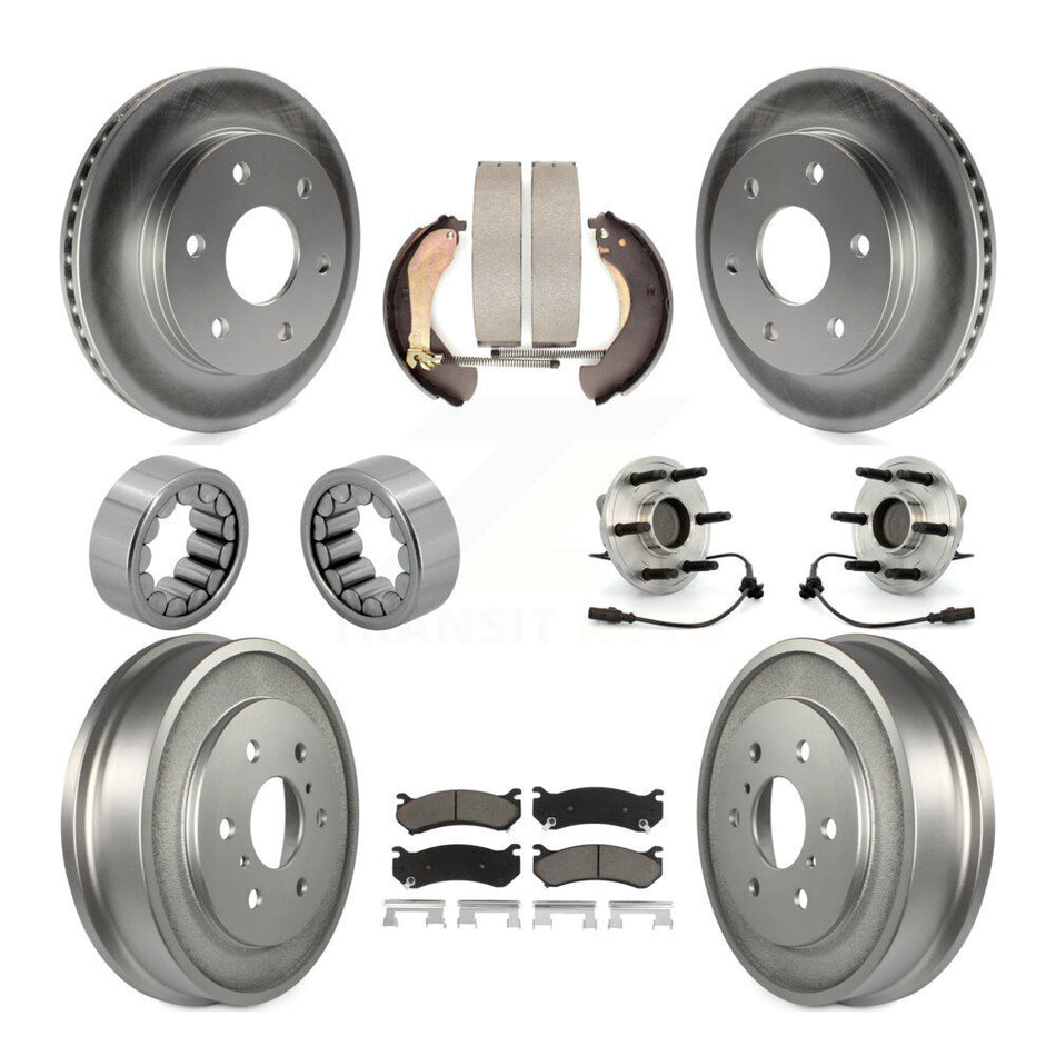 Front Rear Hub Bearing Coat Brake Rotor Pads Shoe Kit (10Pc) For Chevrolet Silverado 1500 KBB-120510