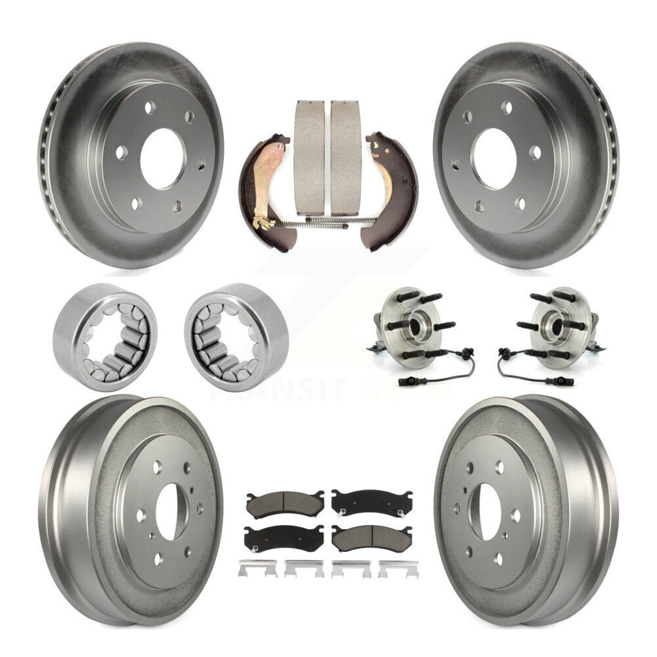 Front Rear Hub Bearing Coat Brake Rotor Pads Shoe Kit (10Pc) For Chevrolet Silverado 1500 KBB-120511