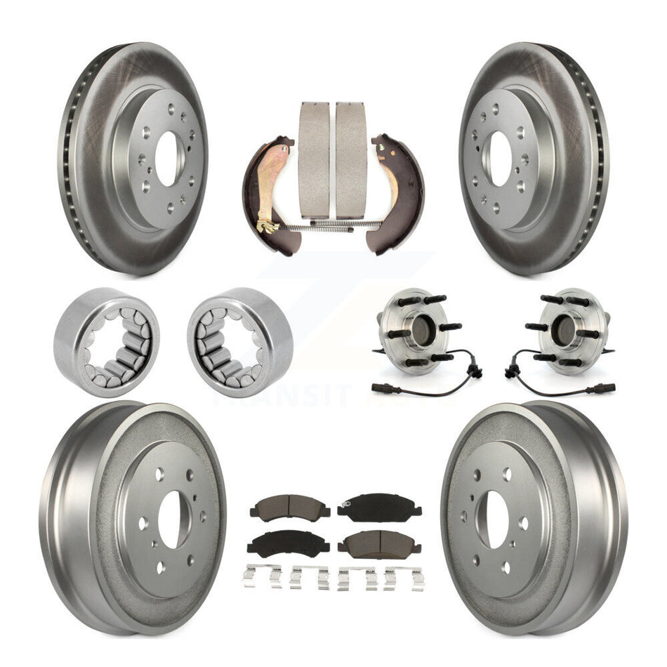 Front Rear Hub Bearing Coat Brake Rotor Pads Shoe Kit (10Pc) For Chevrolet Silverado 1500 KBB-120513