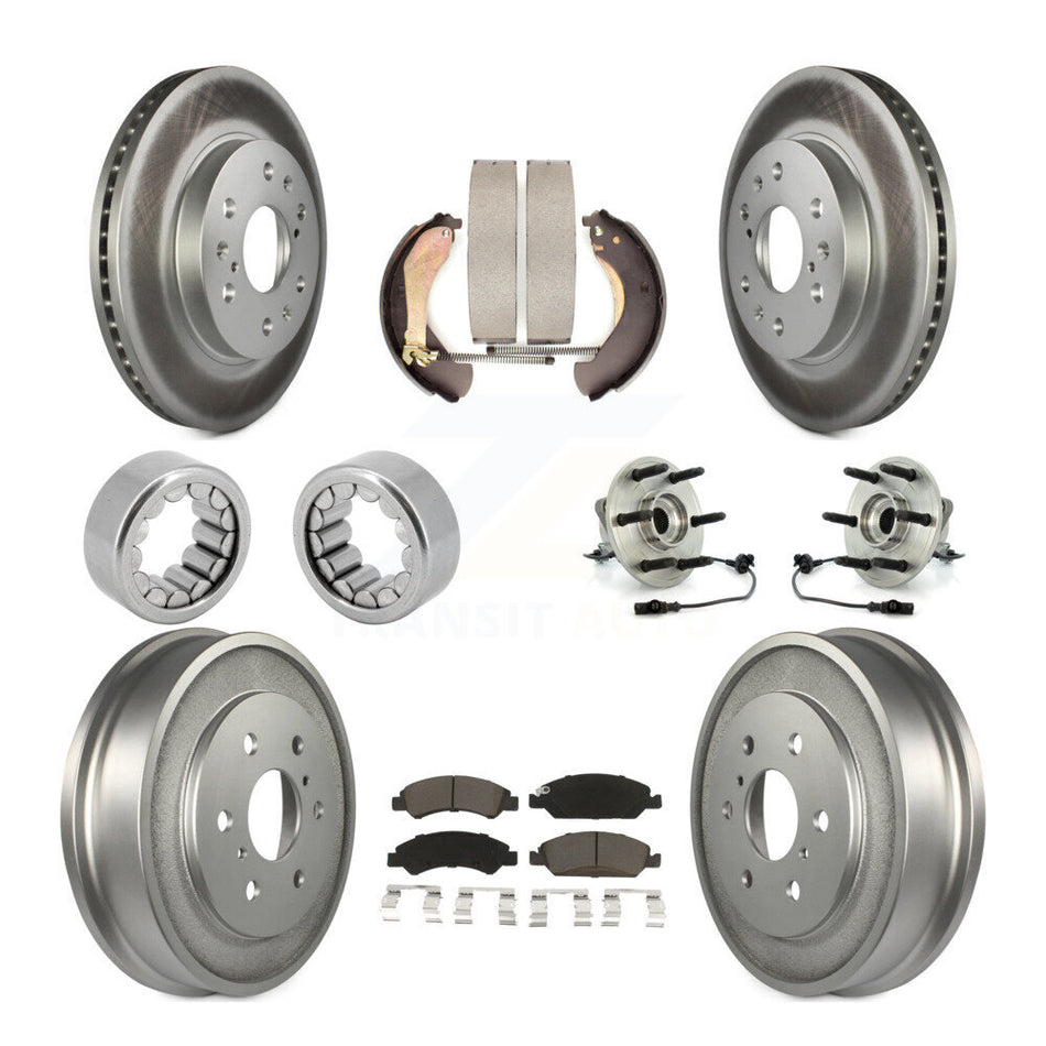 Front Rear Hub Bearing Coat Brake Rotor Pads Shoe Kit (10Pc) For Chevrolet Silverado 1500 KBB-120515