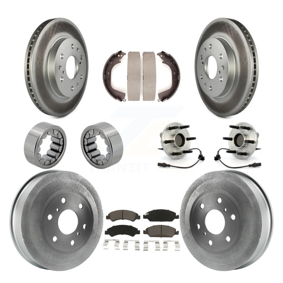 Front Rear Hub Bearing Coat Brake Rotor Pad Shoe Kit (10Pc) For GMC Sierra 1500 Chevrolet KBB-120519