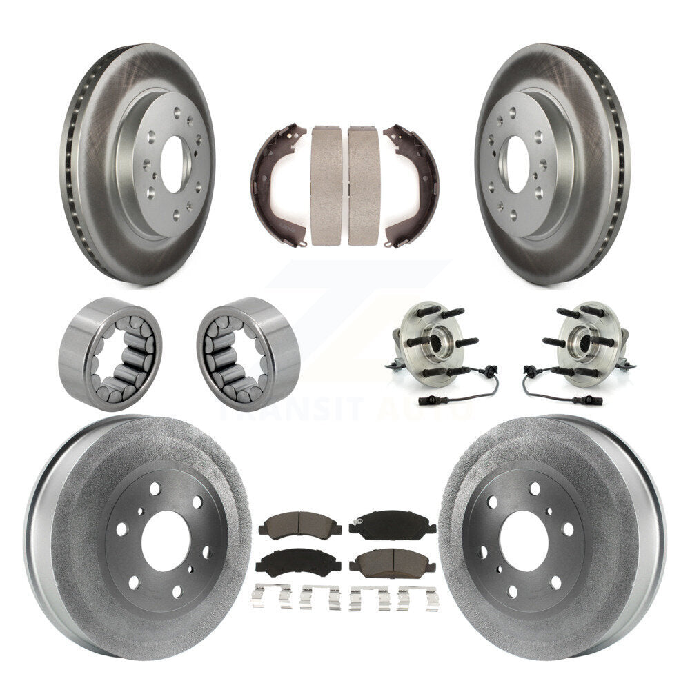 Front Rear Hub Bearing Coat Brake Rotor Pad Shoe Kit (10Pc) For GMC Sierra 1500 Chevrolet KBB-120520