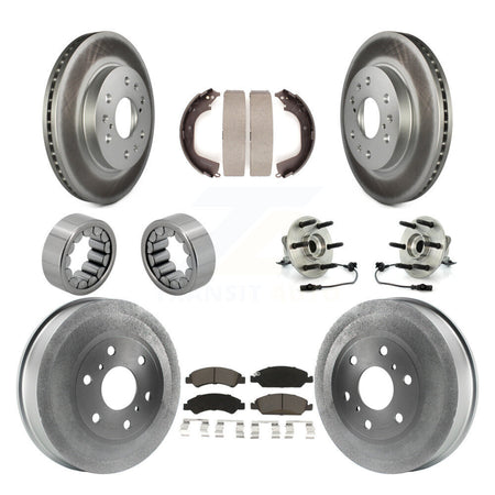 Front Rear Hub Bearing Coat Brake Rotor Pad Shoe Kit (10Pc) For GMC Sierra 1500 Chevrolet KBB-120520