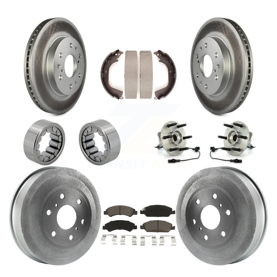 Front Rear Hub Bearing Coat Brake Rotor Pad Shoe Kit (10Pc) For GMC Sierra 1500 Chevrolet KBB-120520