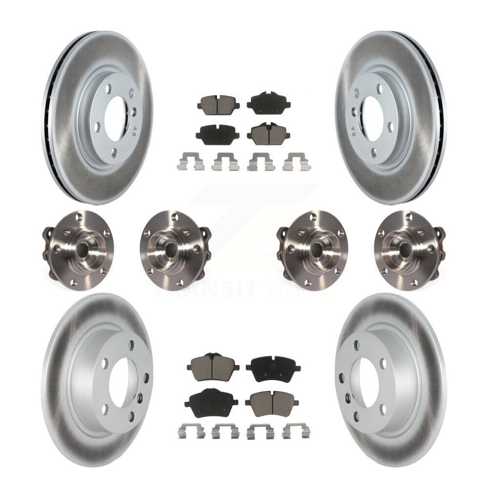 Front Rear Hub Bearings Assembly Coated Disc Brake Rotors And Ceramic Pads Kit (10Pc) For Mini Cooper Countryman Paceman KBB-120541