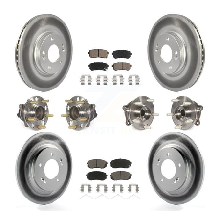 Front Rear Hub Bearing Coated Disc Brake Rotor And Ceramic Pads Kit (10Pc) For Kia Optima KBB-120662