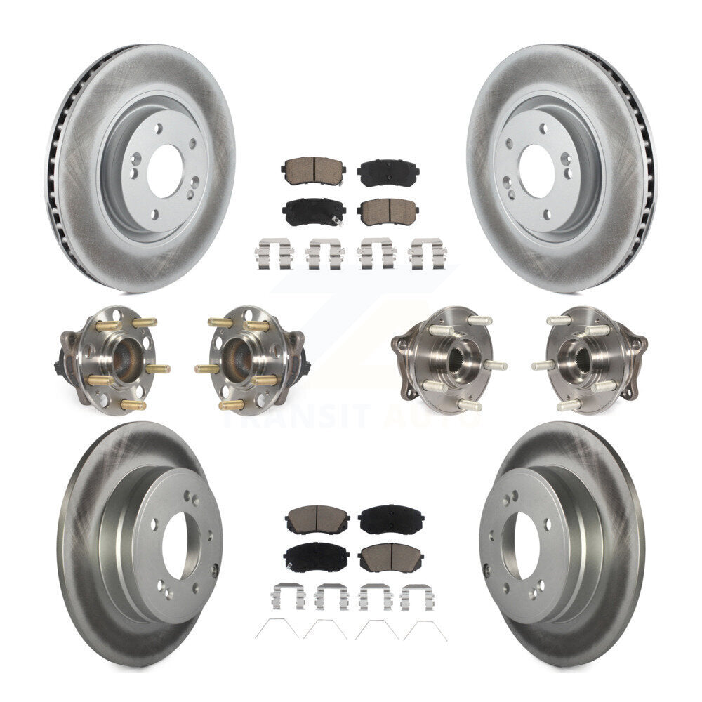 Front Rear Hub Bearing Coated Disc Brake Rotor And Ceramic Pads Kit (10Pc) For Kia Optima KBB-120663