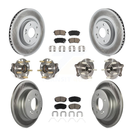 Front Rear Hub Bearing Coated Disc Brake Rotor And Ceramic Pads Kit (10Pc) For Kia Optima KBB-120663