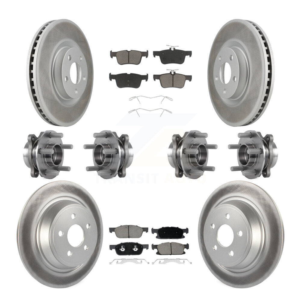 Front Rear Hub Bearing Coated Disc Brake Rotor Pad Kit (10Pc) For Lincoln Continental AWD KBB-120705