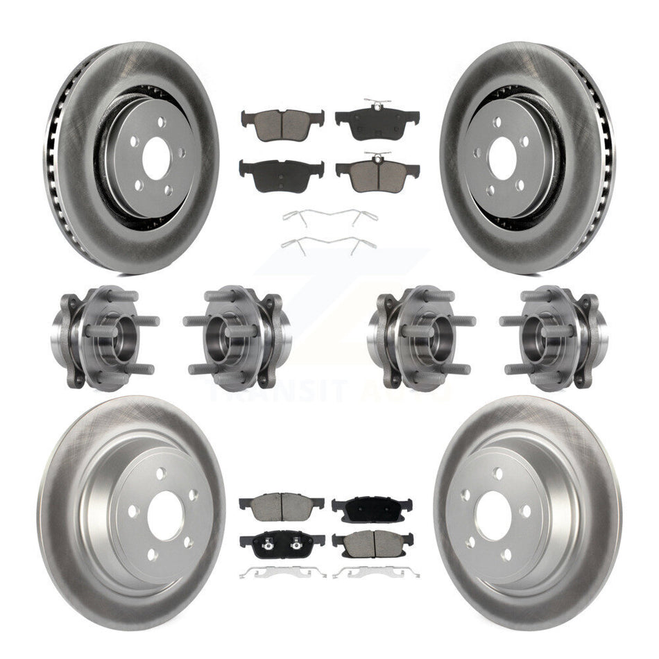Front Rear Hub Bearing Coated Disc Brake Rotor Pad Kit (10Pc) For Lincoln Continental AWD KBB-120706